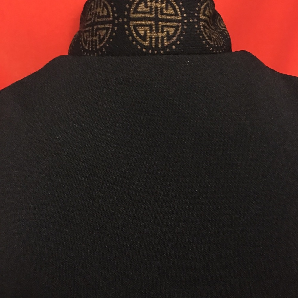 Alfred Shaheen 70s black maxi dress cheongsam mandarin neck size m - Picture 7 of 11